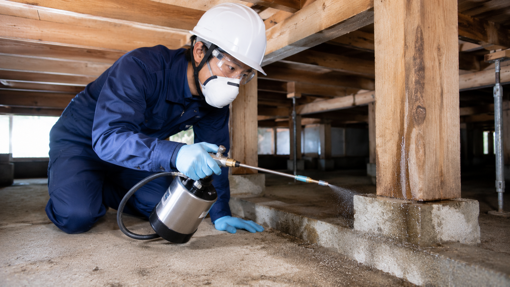 岡山市で施工したシロアリ駆除